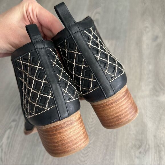 Jeffrey Campbell Womens Taggart Black Leather Cut Out Booties Shoes - Picture 2 of 7